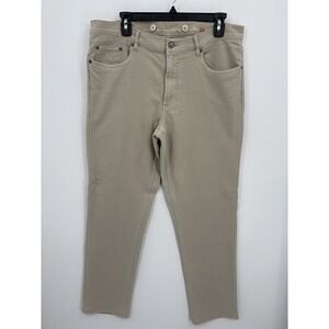 FAHERTY Pant's Men 36x31 Stretch Terry 5 Pocket Chino Stone Beige Cotton Blend